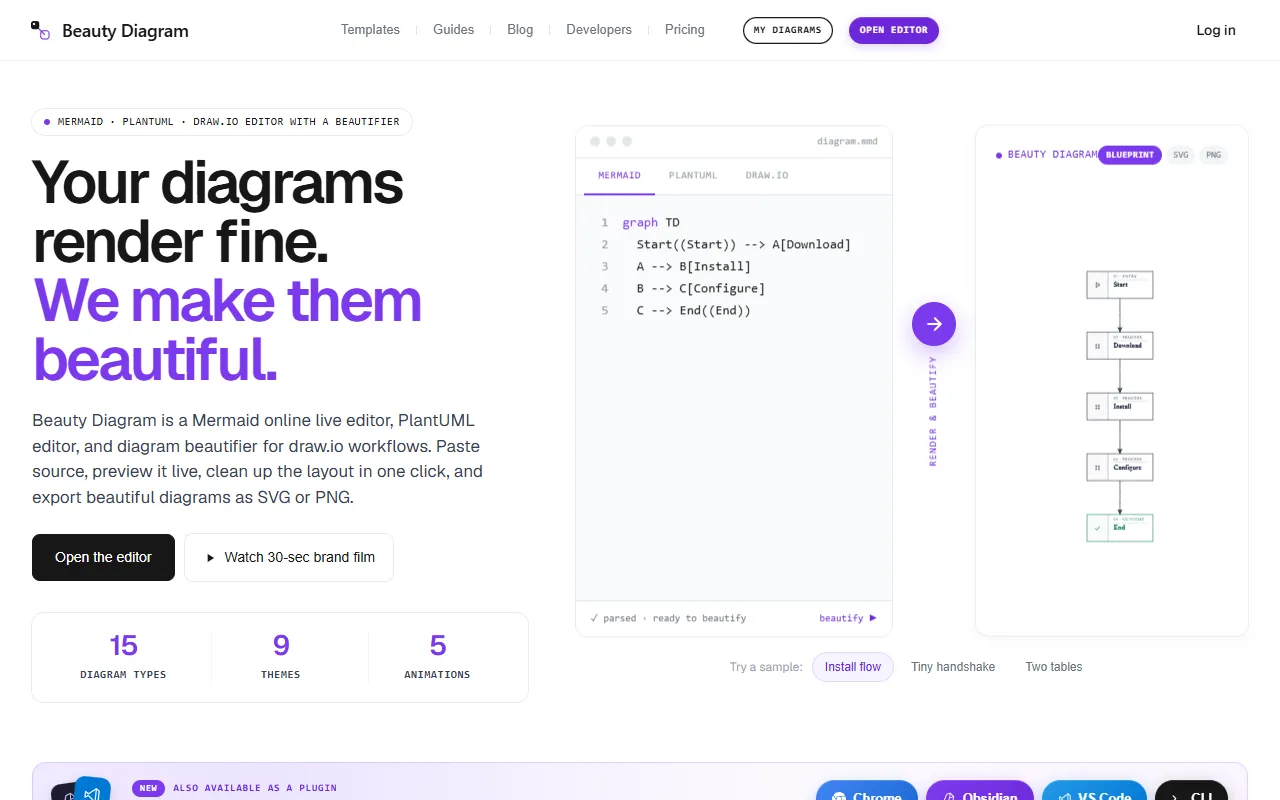 Beauty Diagram website screenshot