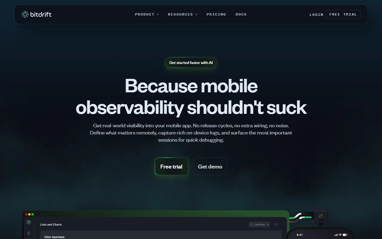 bitdrift website screenshot