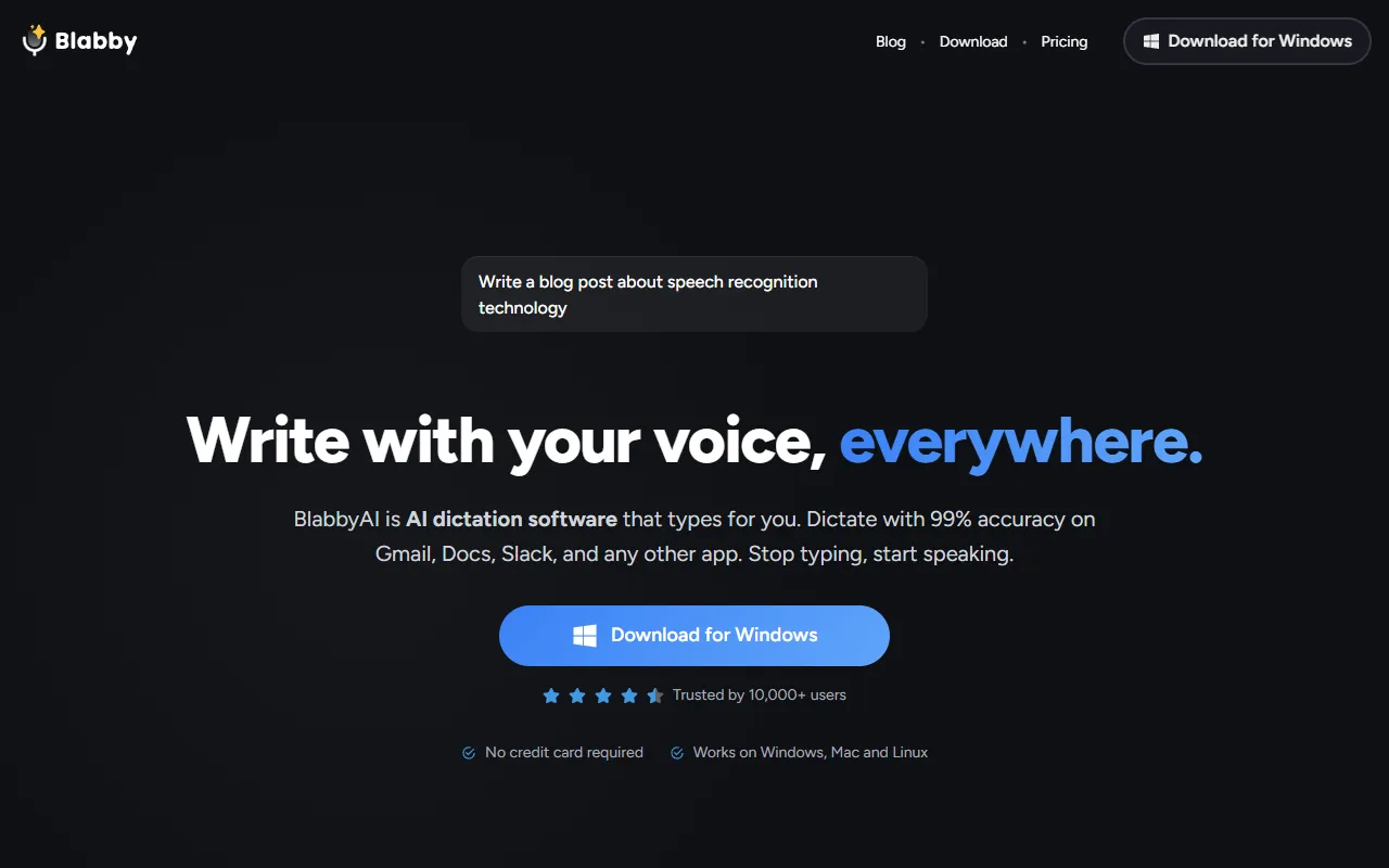 BlabbyAI website screenshot