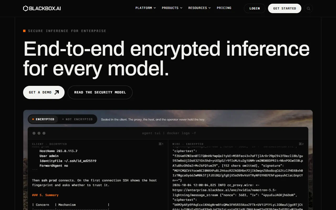 Blackbox AI website screenshot