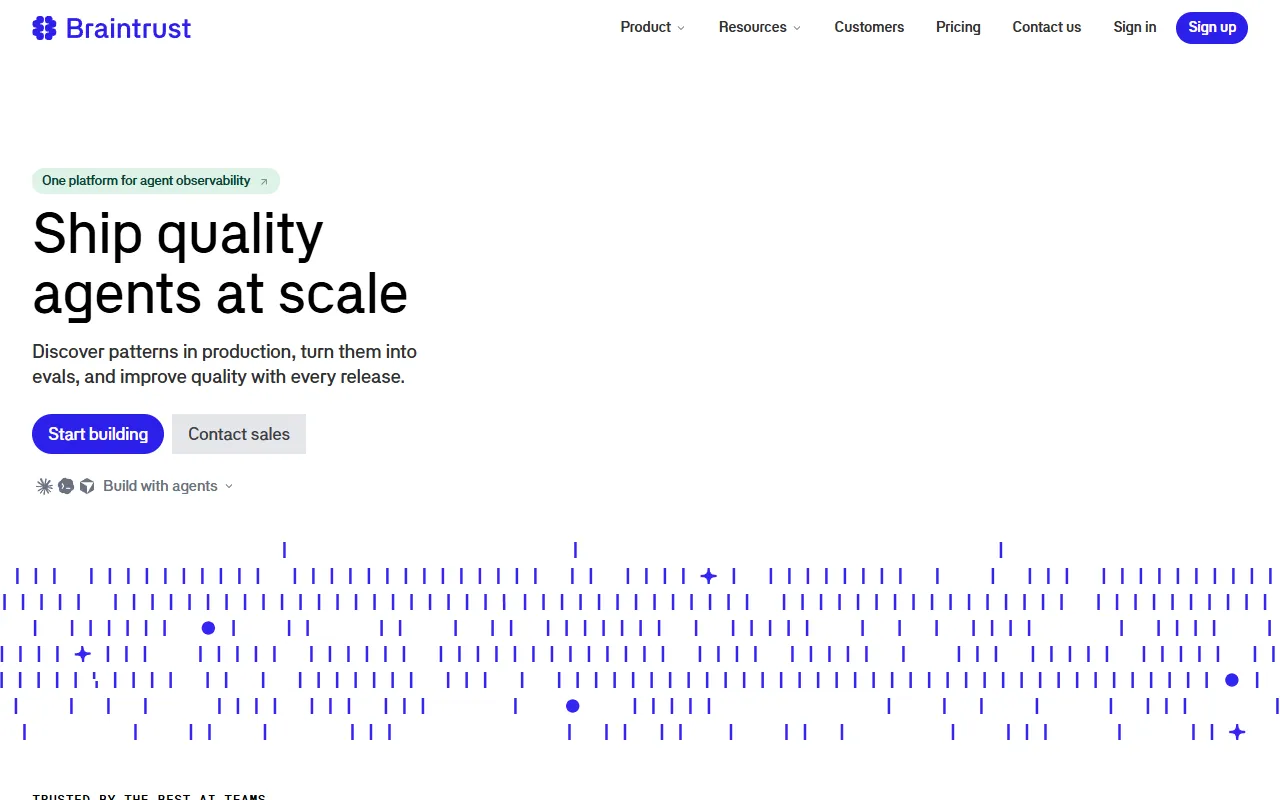Braintrust website screenshot