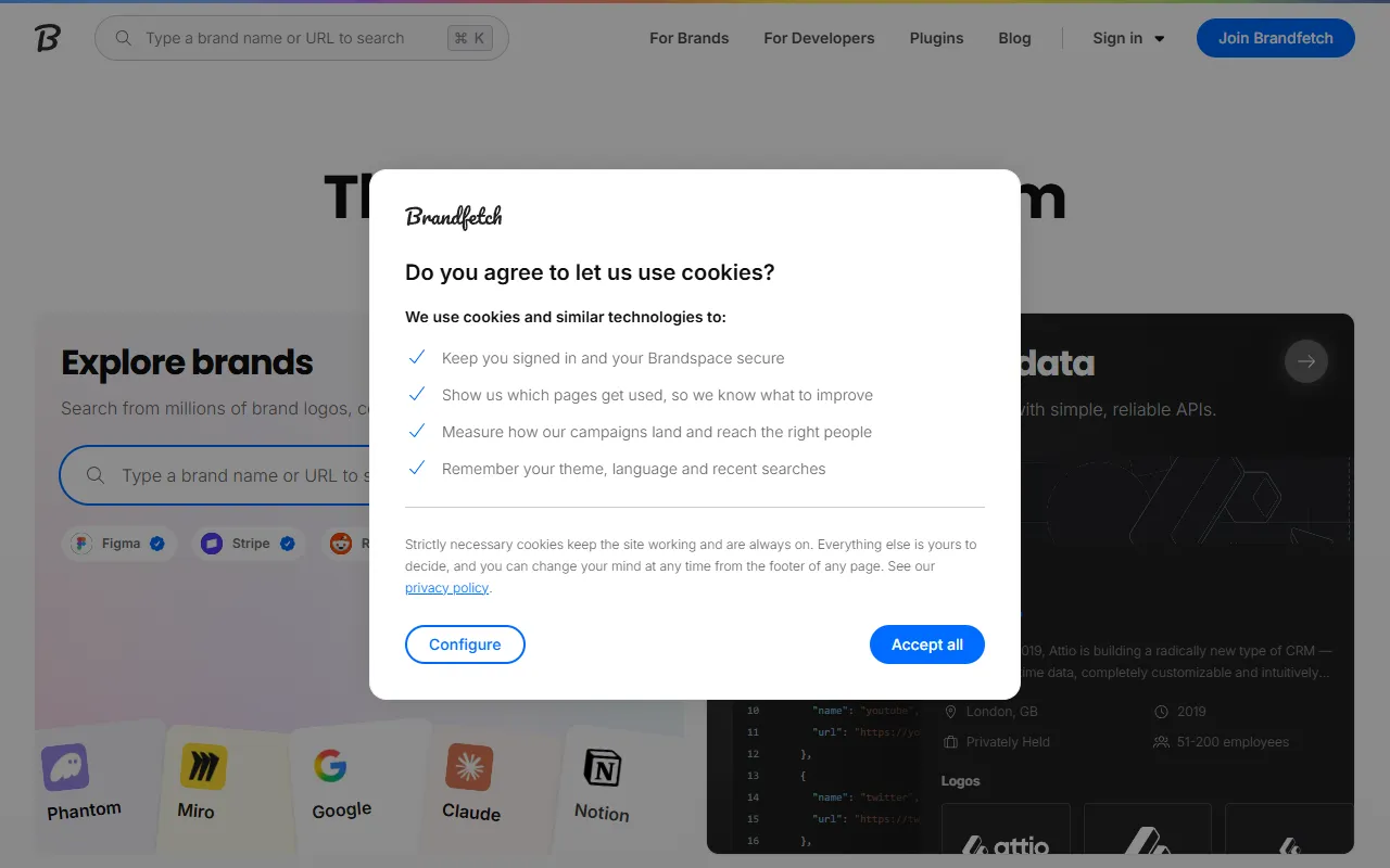 Brandfetch website screenshot