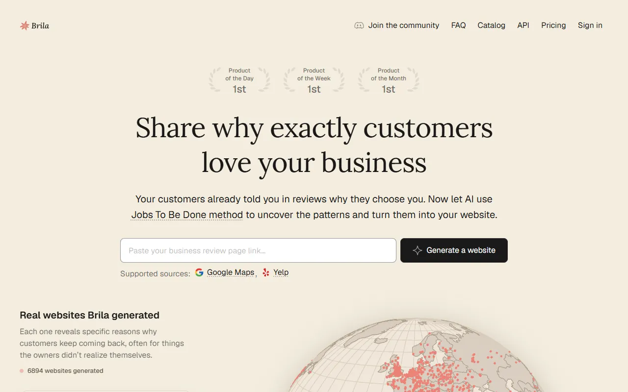 Brila website screenshot