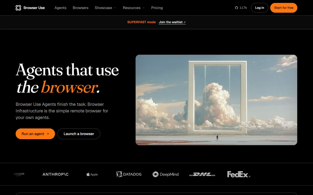 Browser Use website screenshot