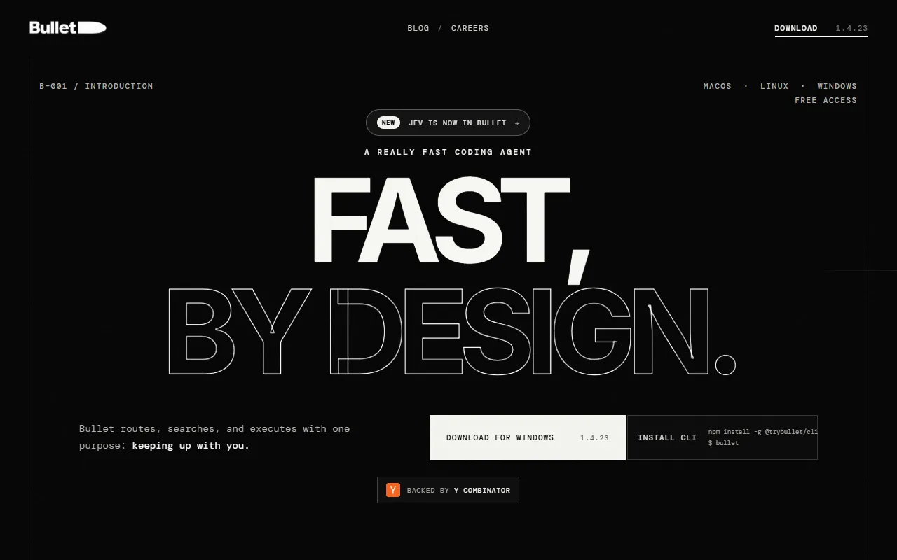 Bullet website screenshot