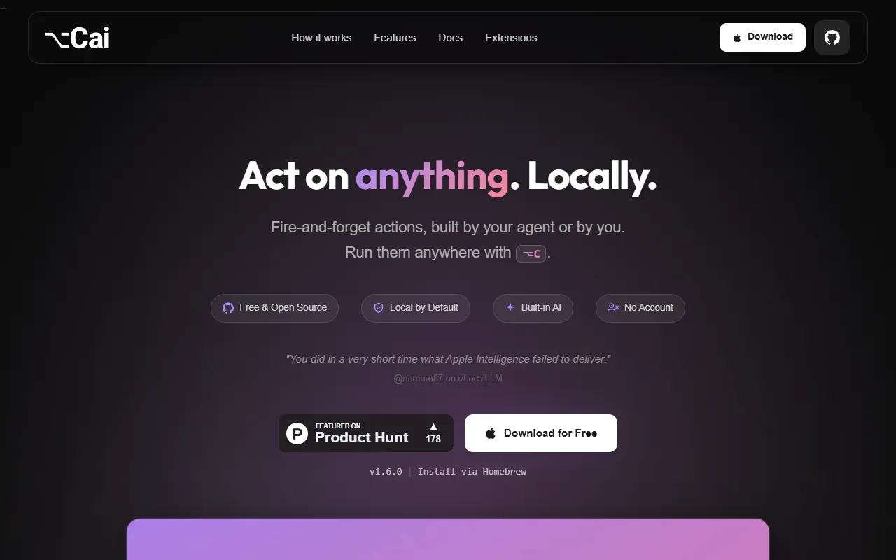 Cai website screenshot
