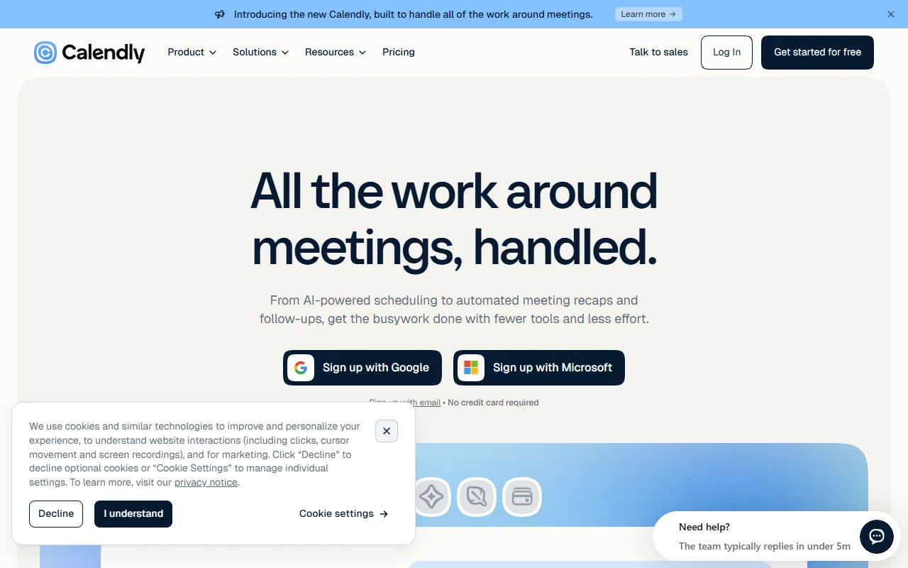 Calendly website screenshot