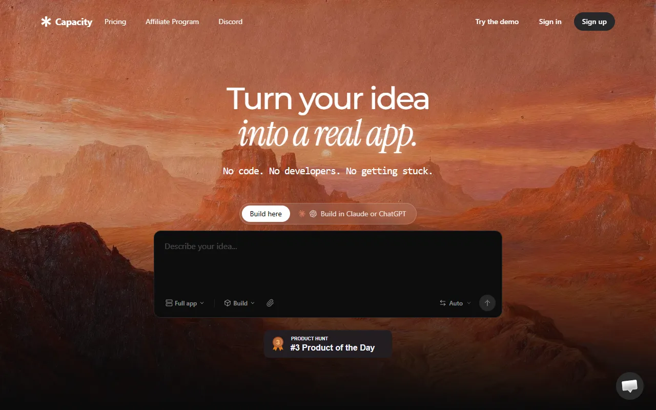 Capacity website screenshot