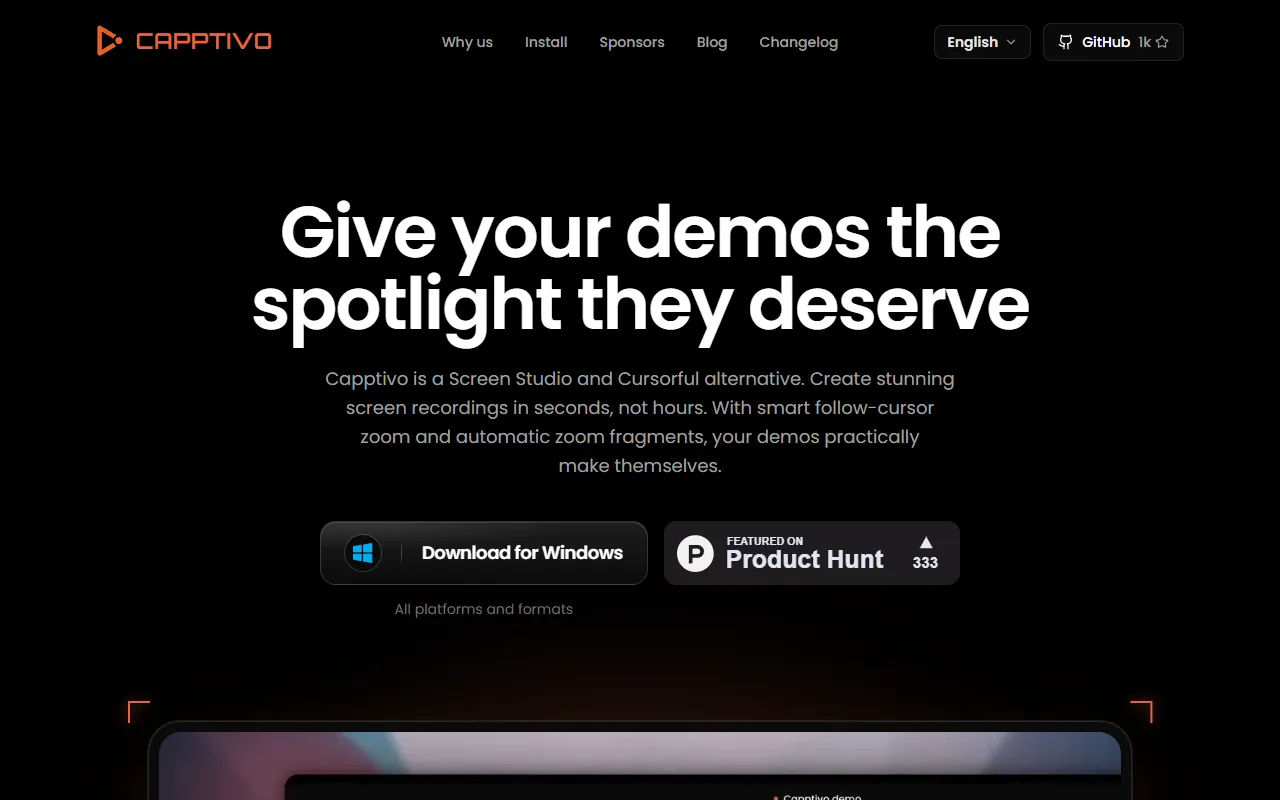 Capptivo website screenshot