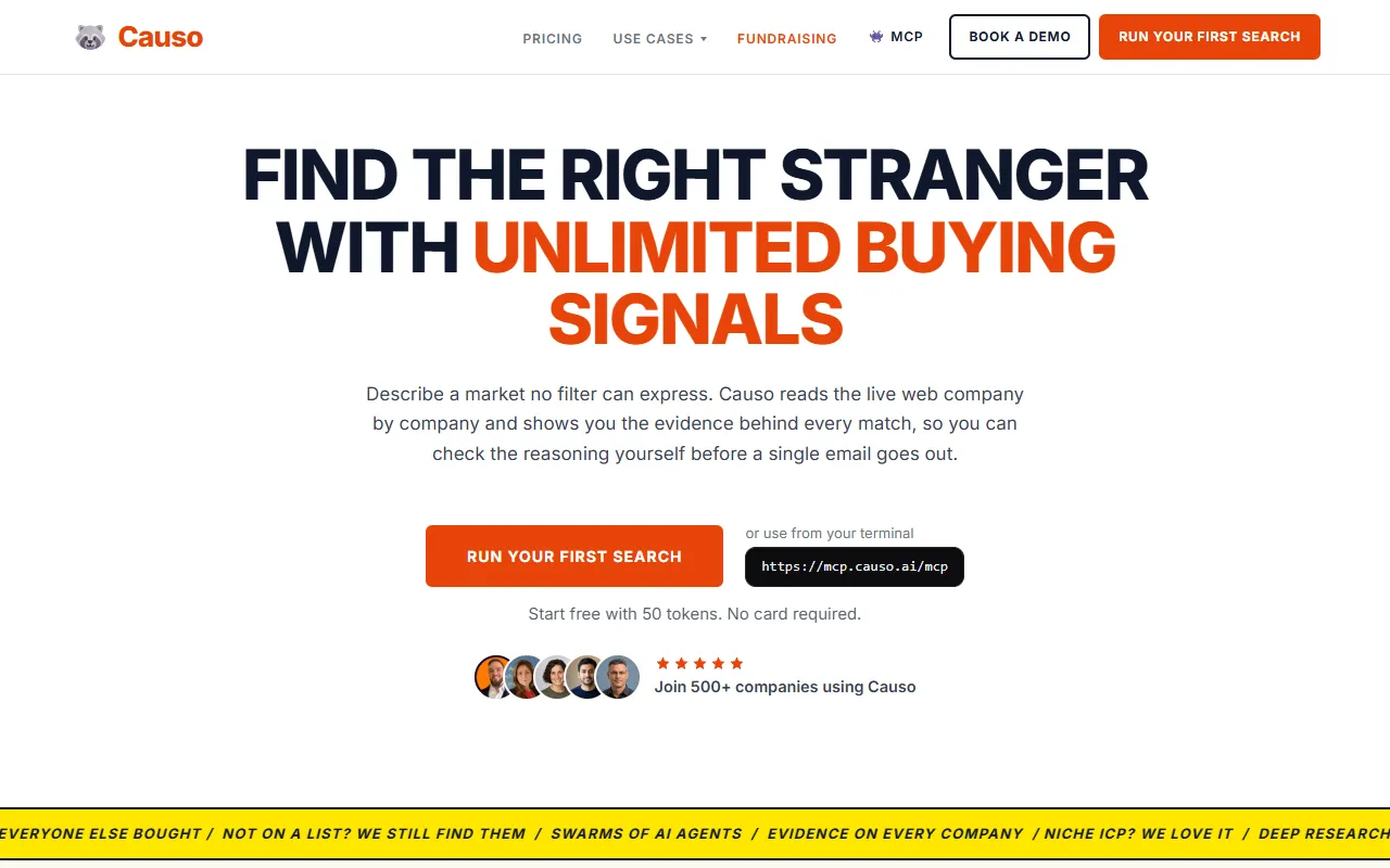 Causo website screenshot