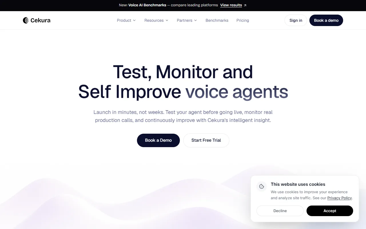 Cekura website screenshot