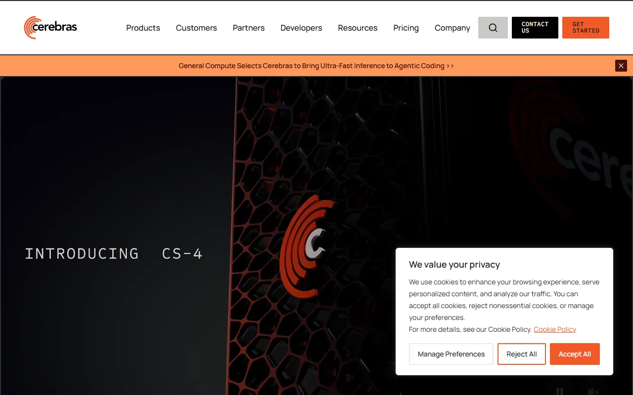 Cerebras-GPT website screenshot