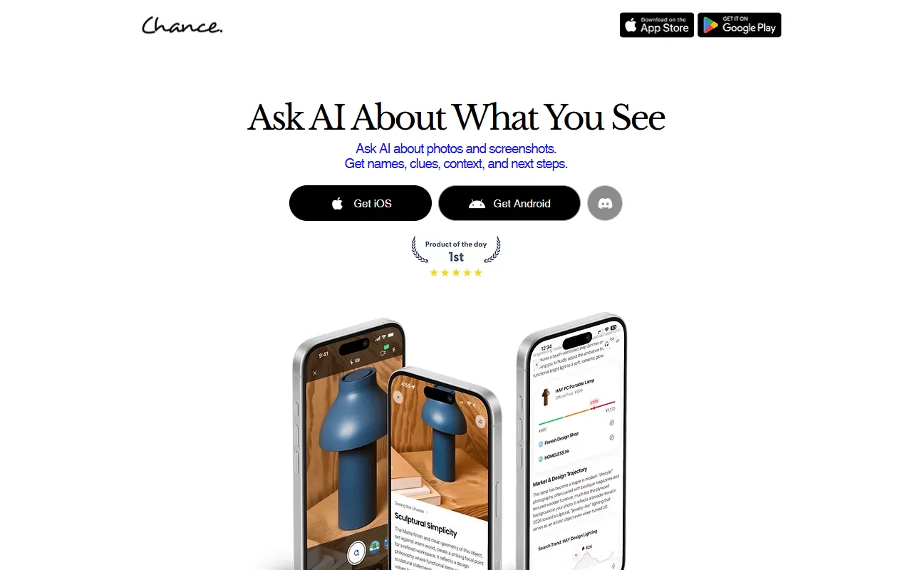 Chance AI website screenshot