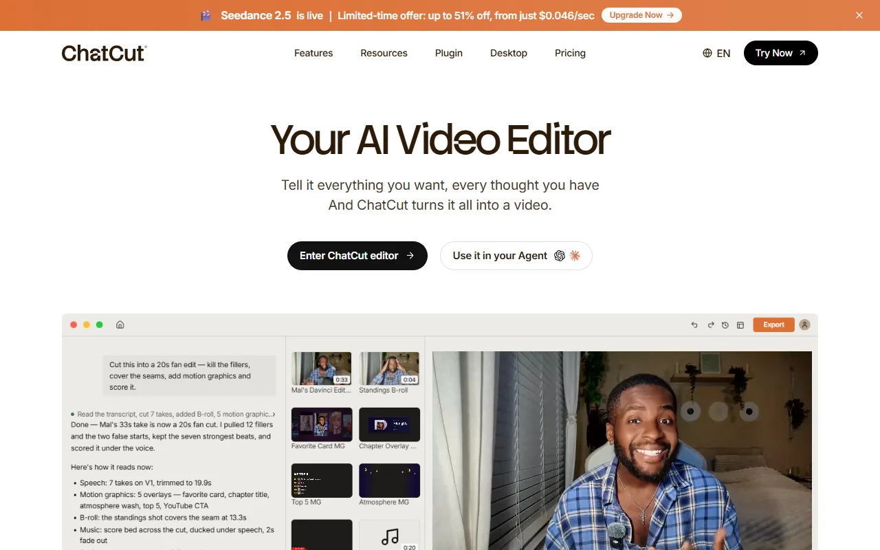 ChatCut website screenshot