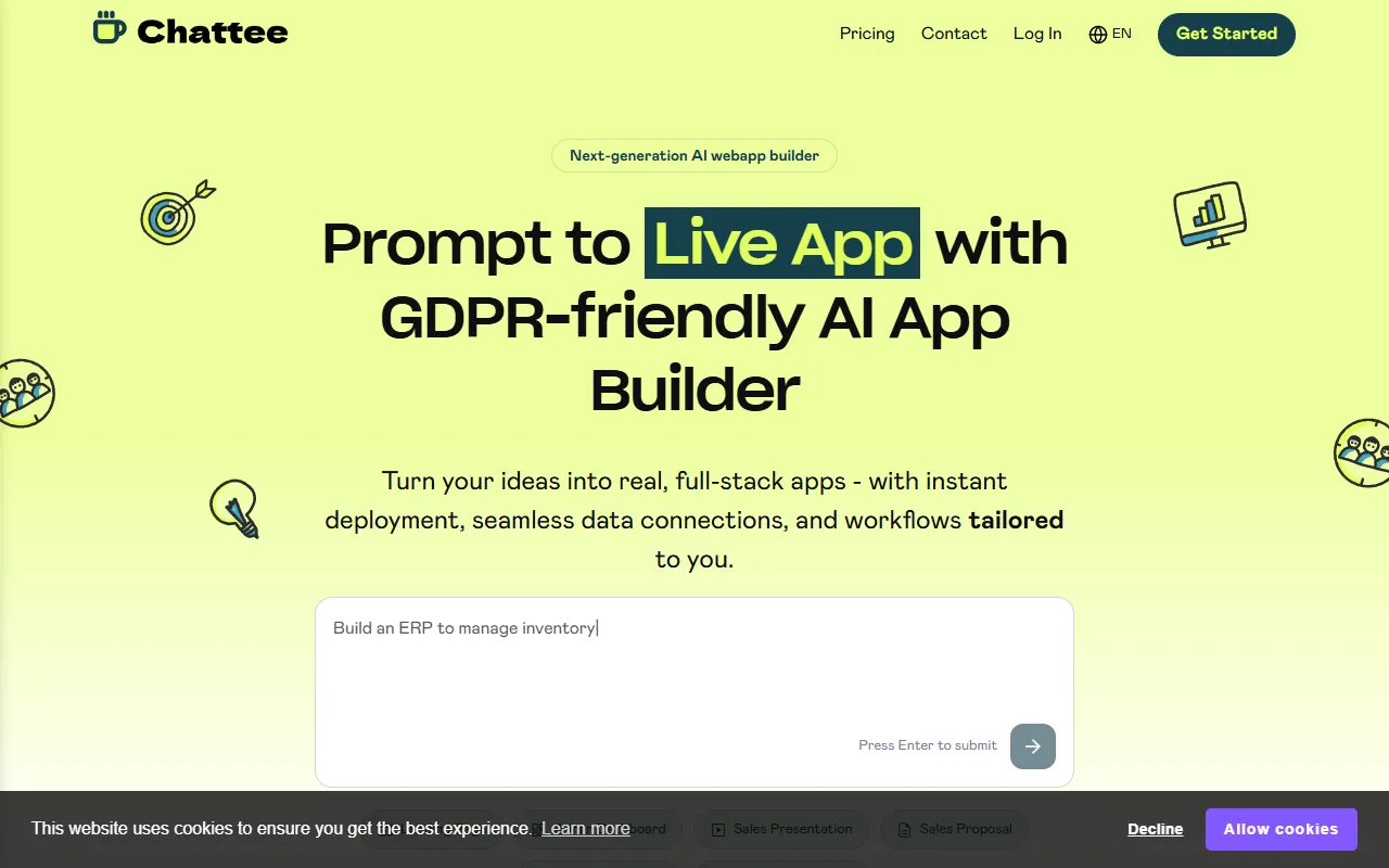 Chattee website screenshot