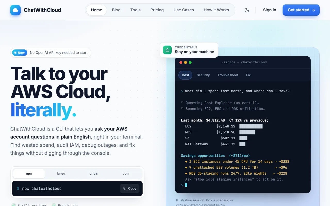 ChatWithCloud website screenshot