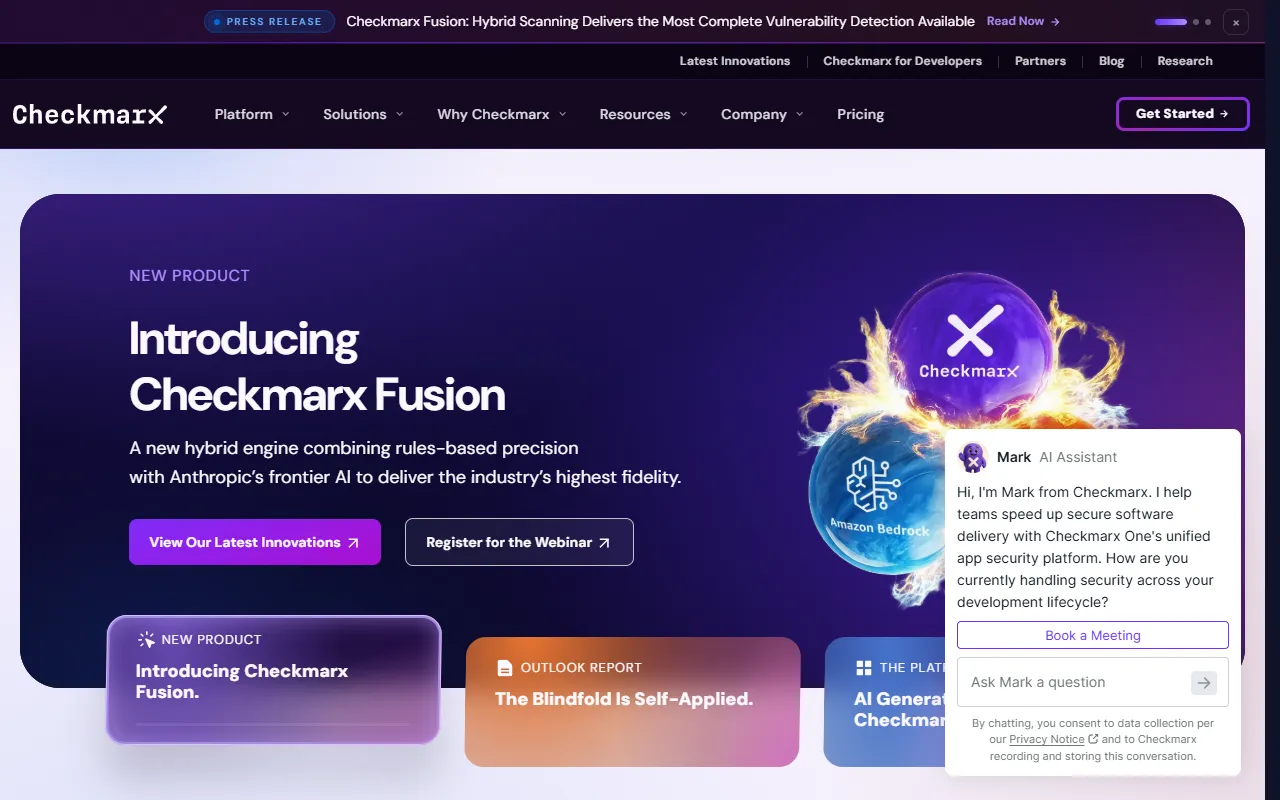 Checkmarx website screenshot