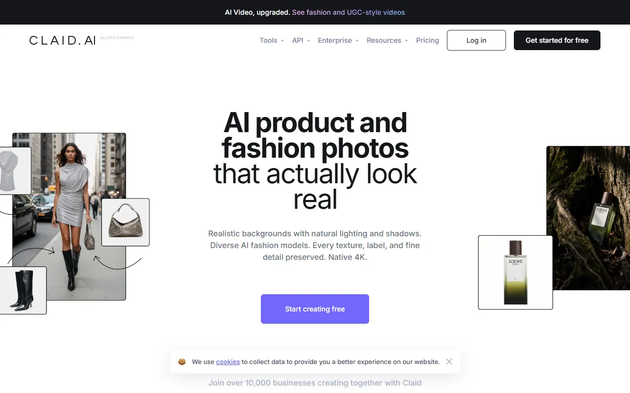 Claid AI website screenshot
