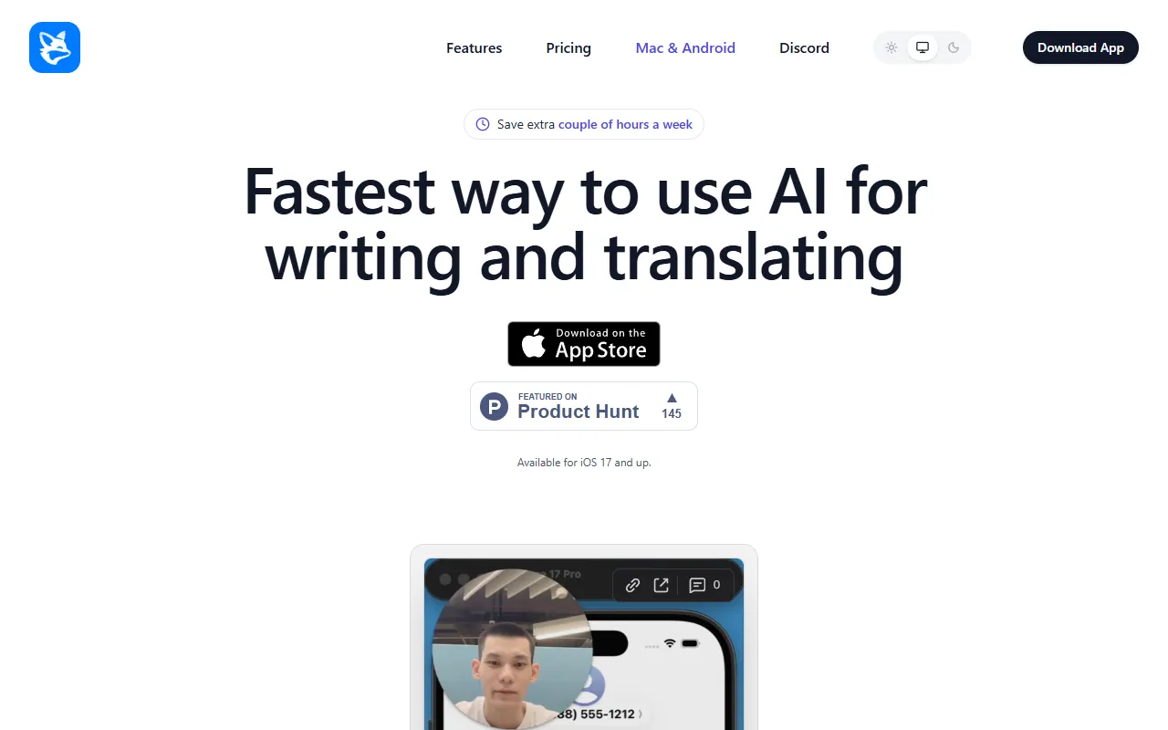 ClarifierAI for IOS website screenshot