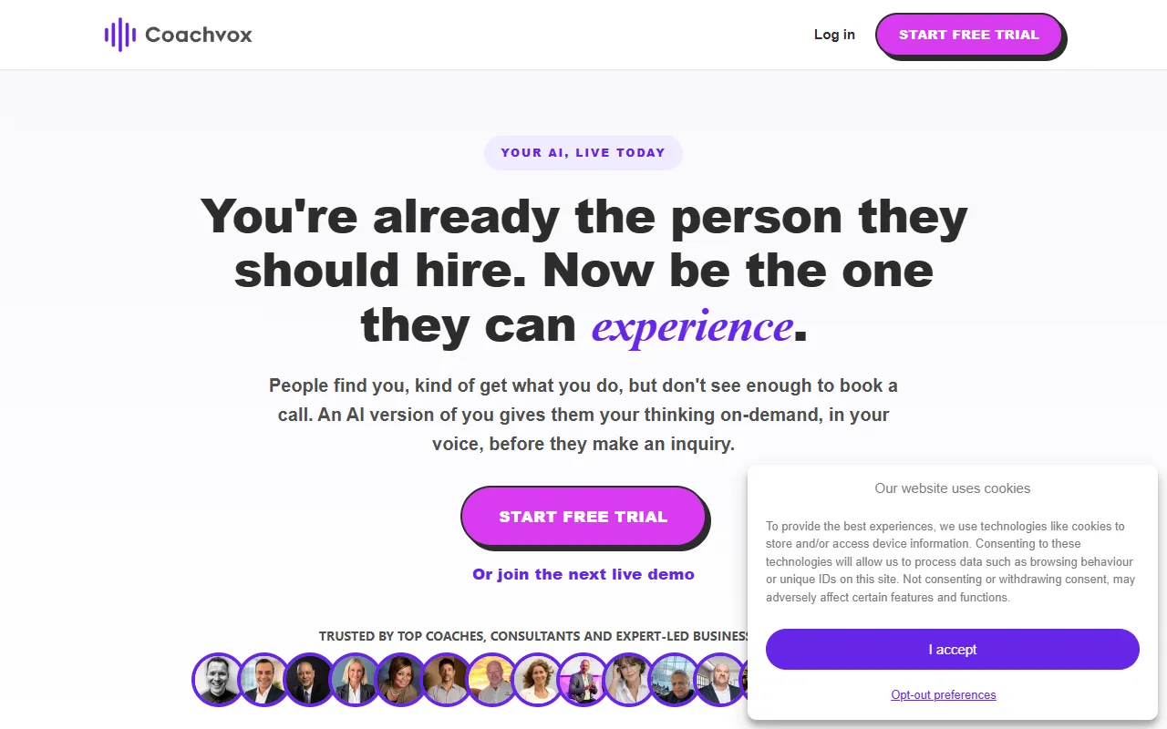 CoachVox website screenshot