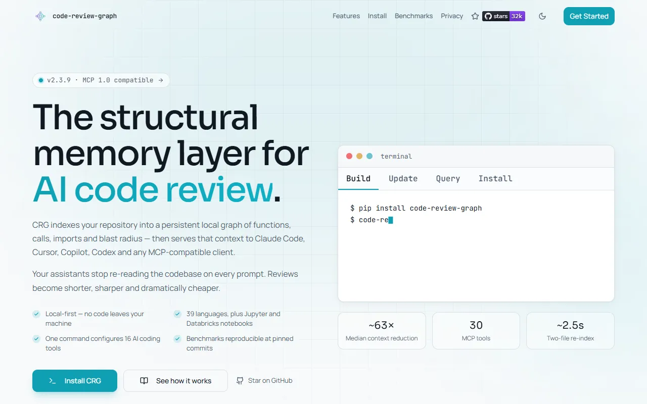 code-review-graph website screenshot