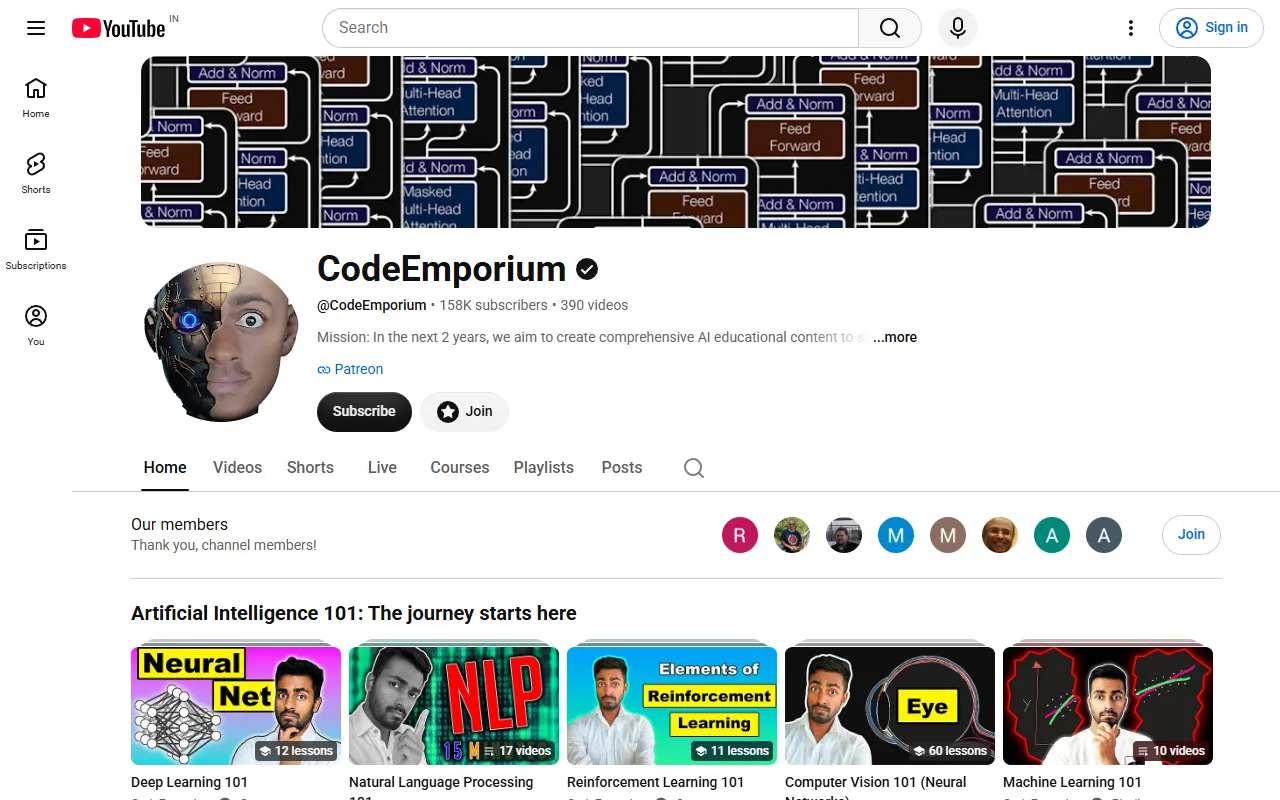 CodeEmporium website screenshot