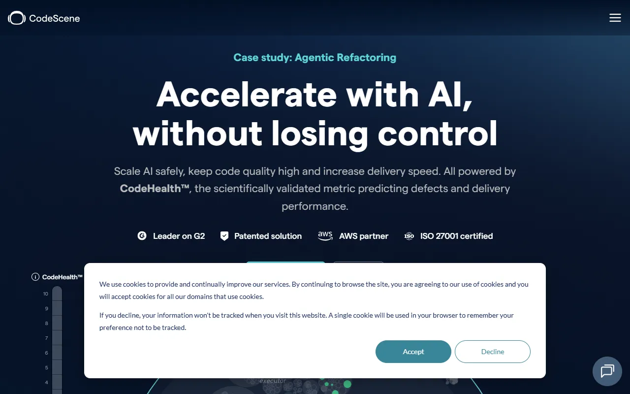 CodeHealth MCP Server by CodeScene website screenshot