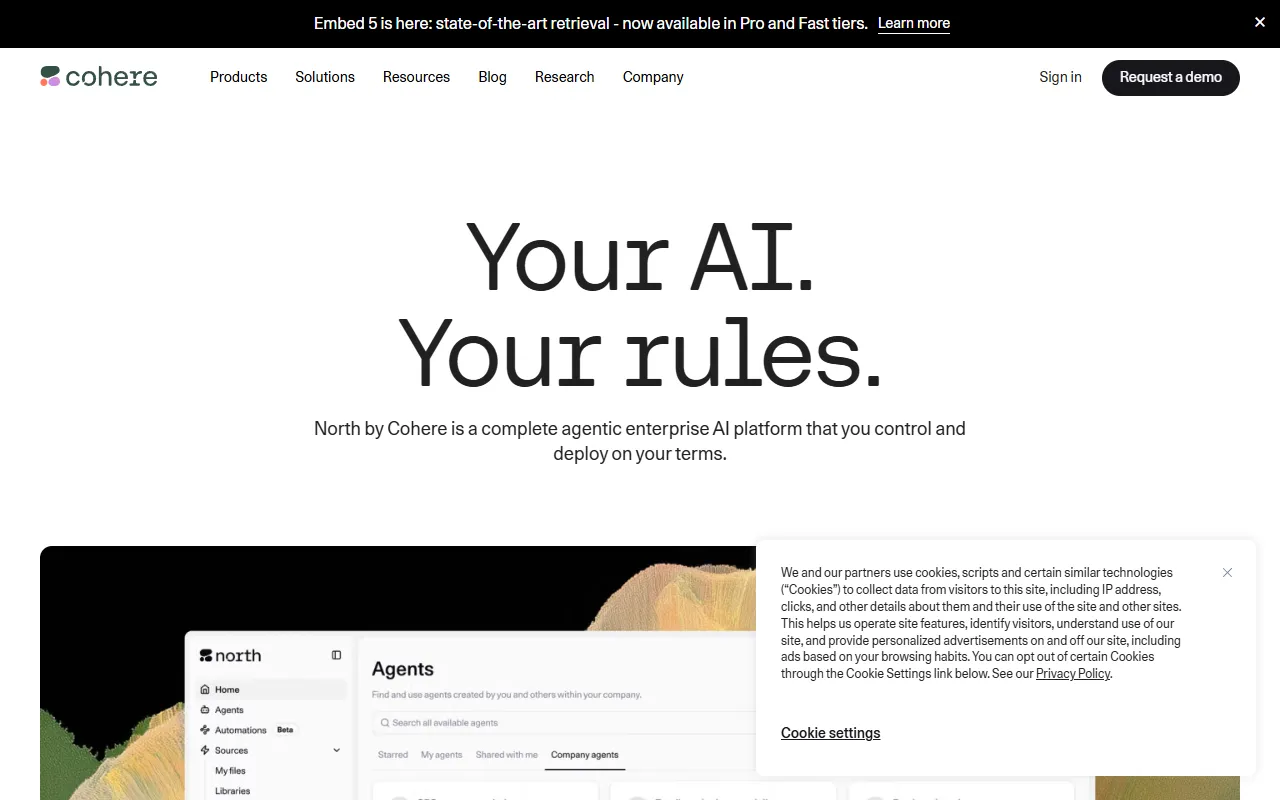 Command R+ website screenshot