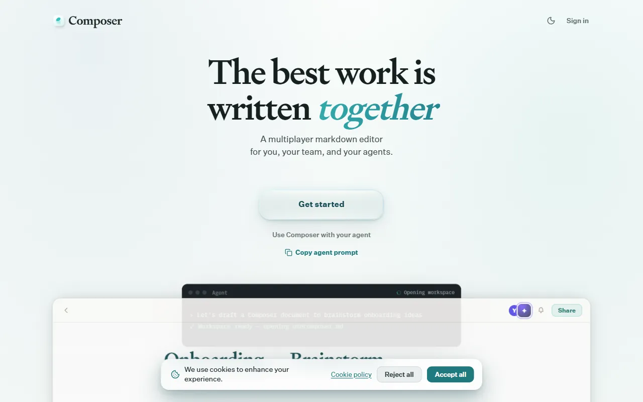 Composer website screenshot