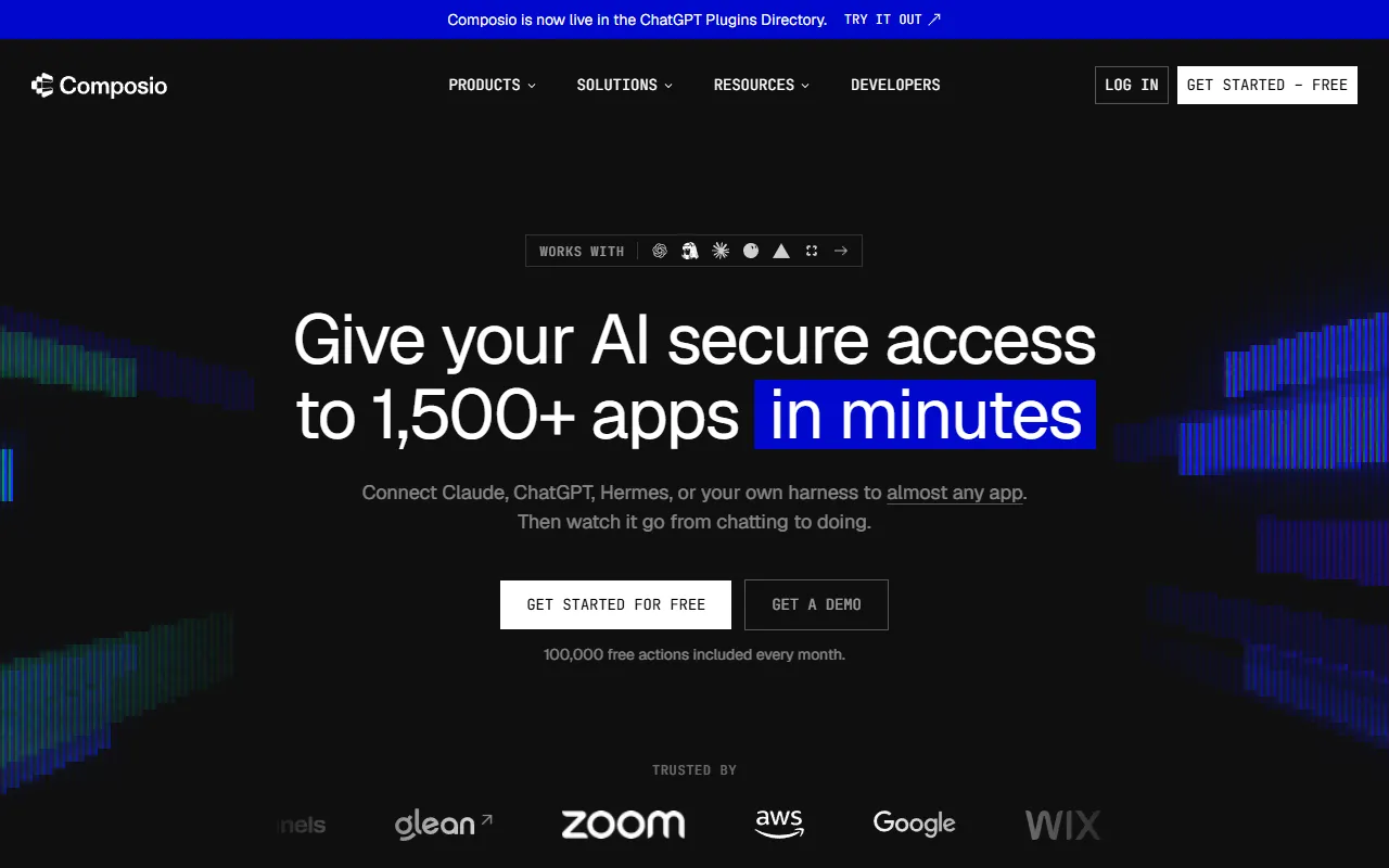 Composio website screenshot