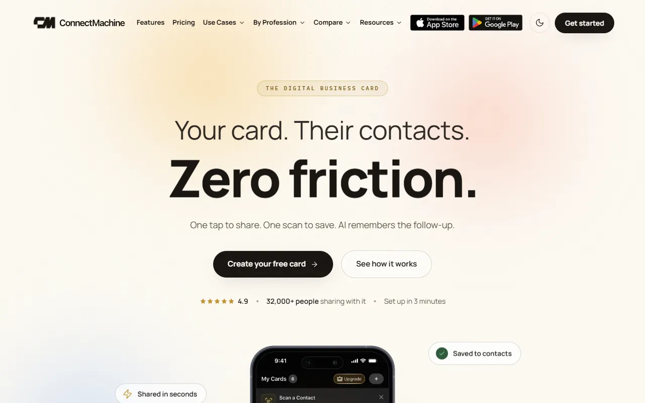 ConnectMachine website screenshot