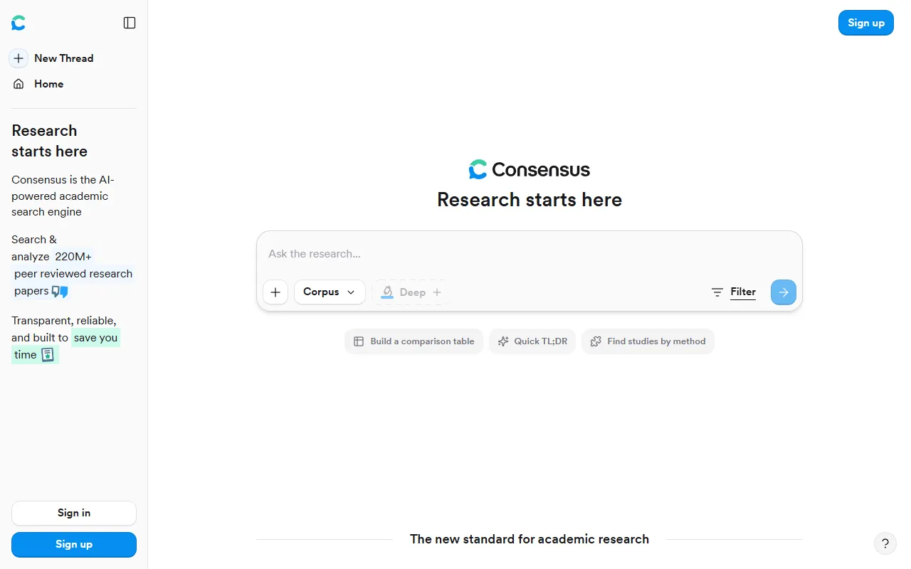 Consensus website screenshot