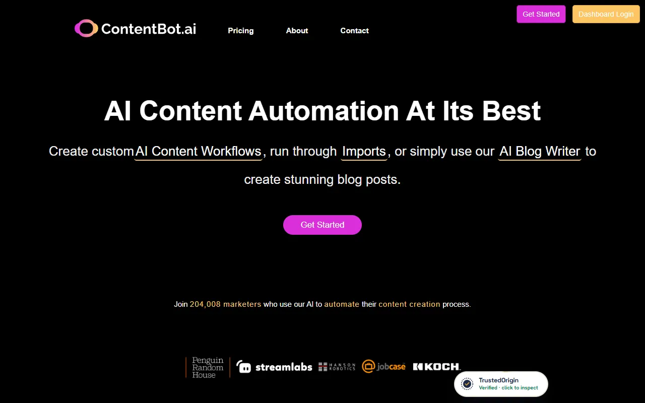ContentBot website screenshot