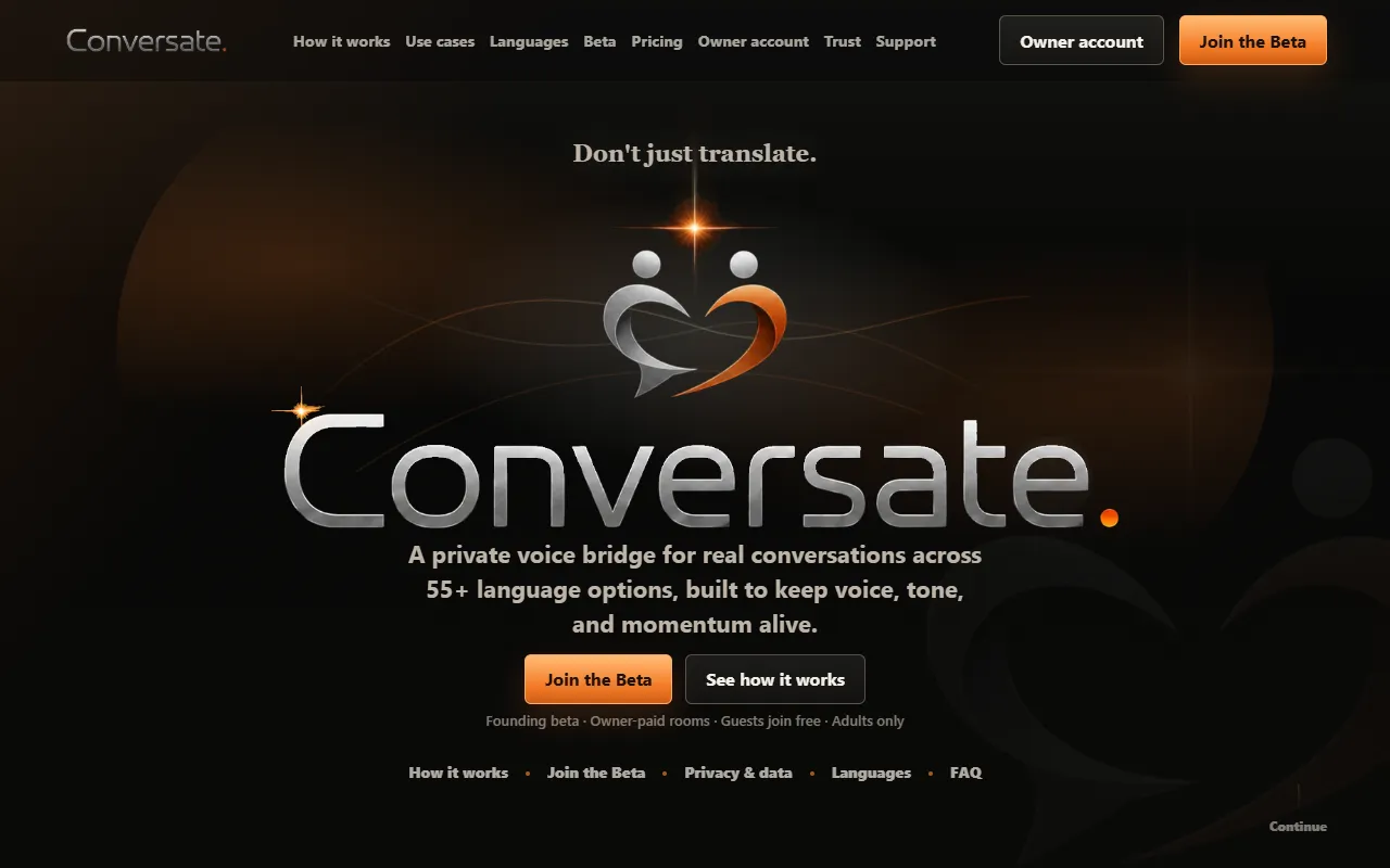 Conversate website screenshot
