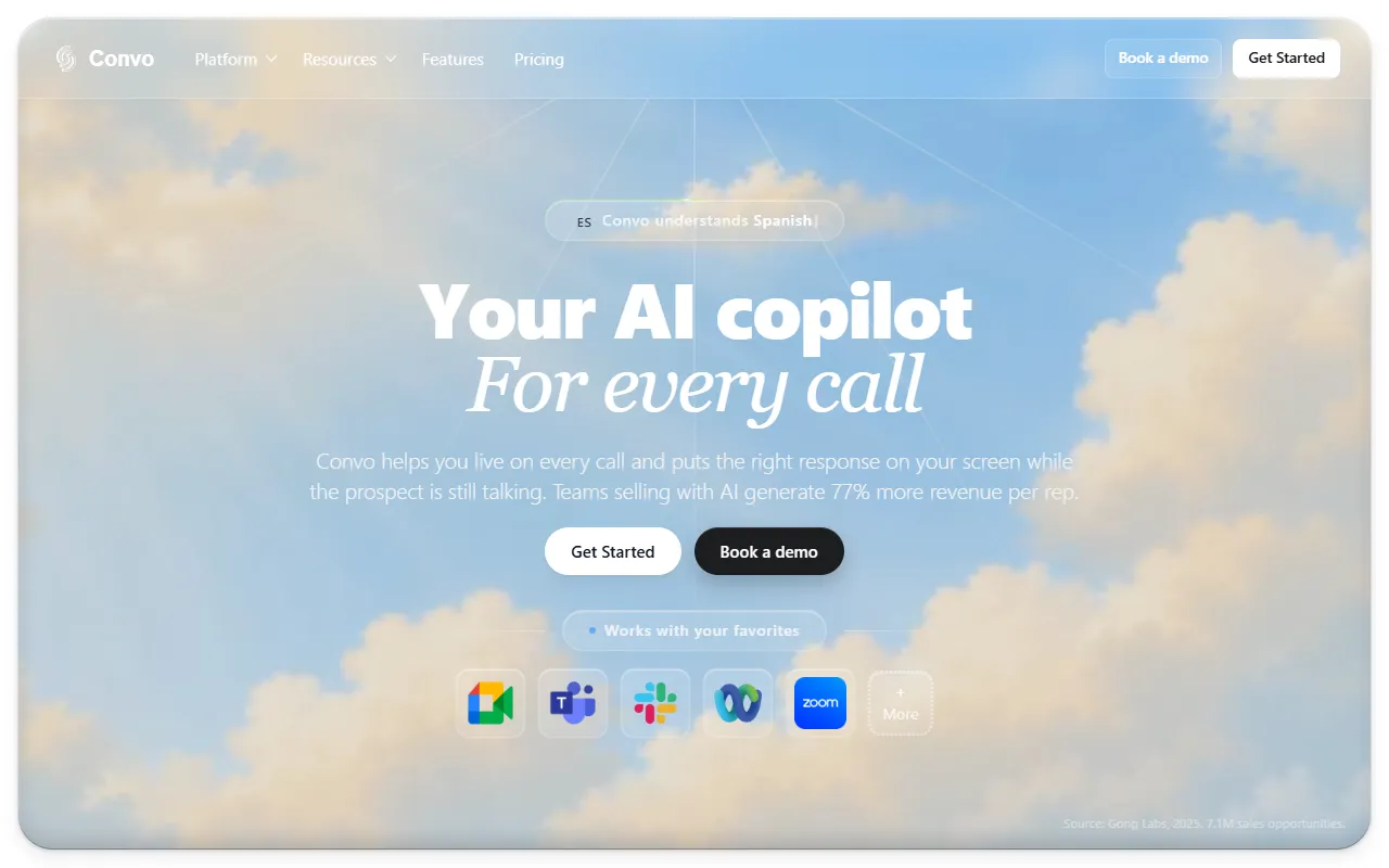 Convo website screenshot