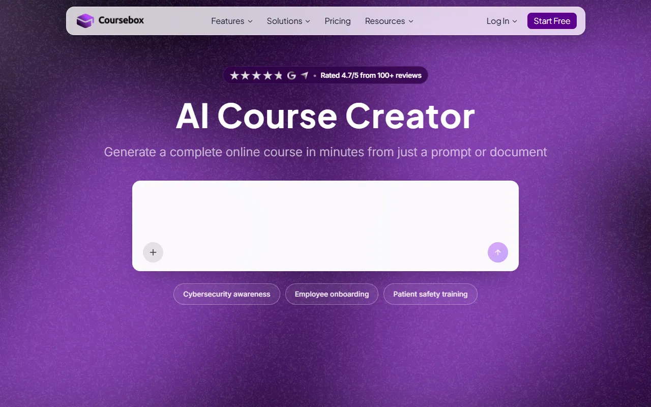 Coursebox AI website screenshot