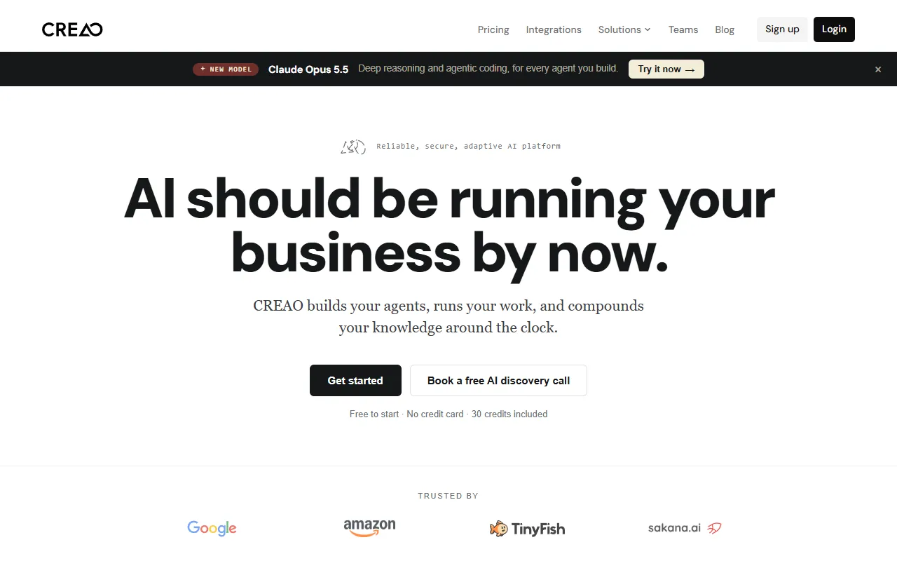 CREAO website screenshot