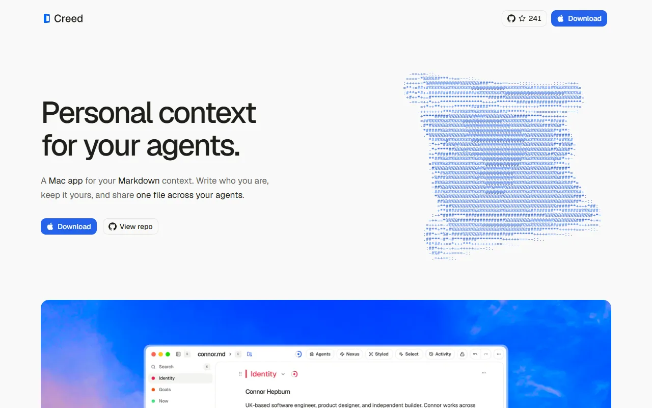 Creed website screenshot