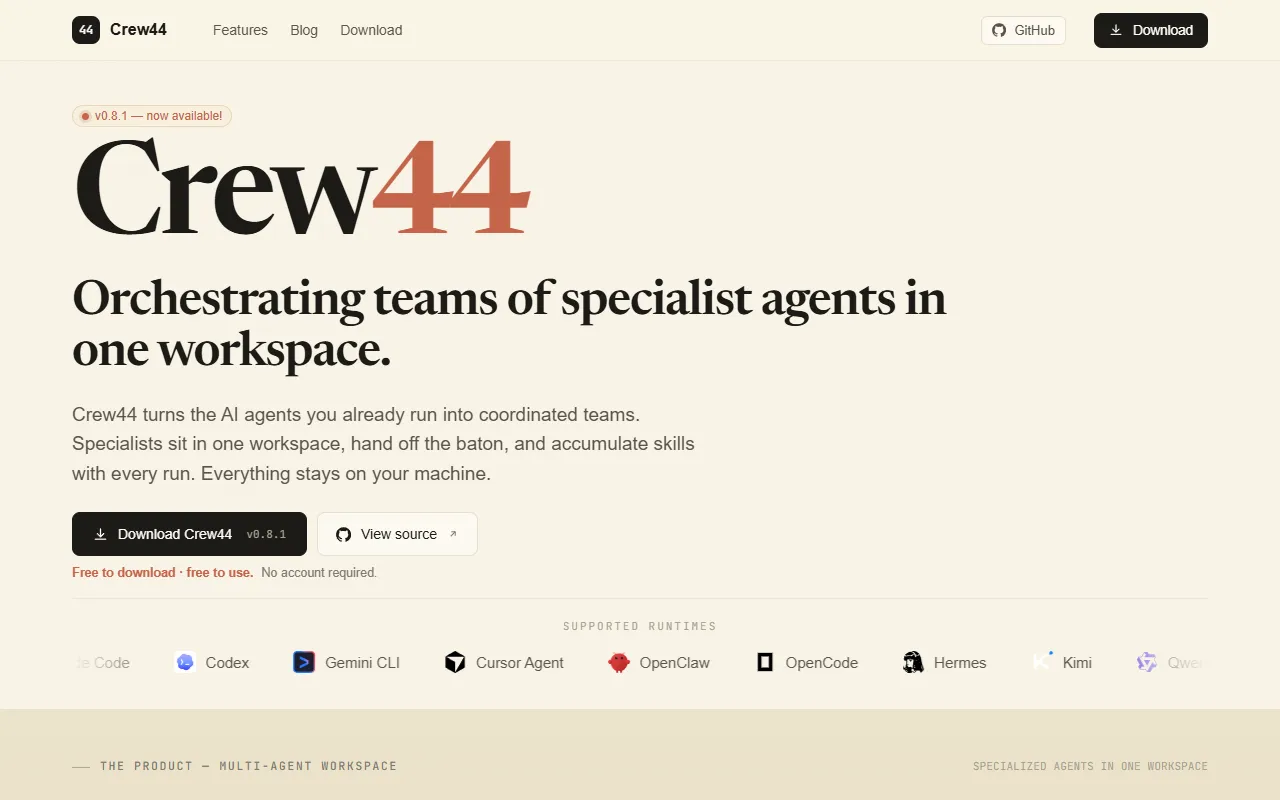 Crew44 website screenshot