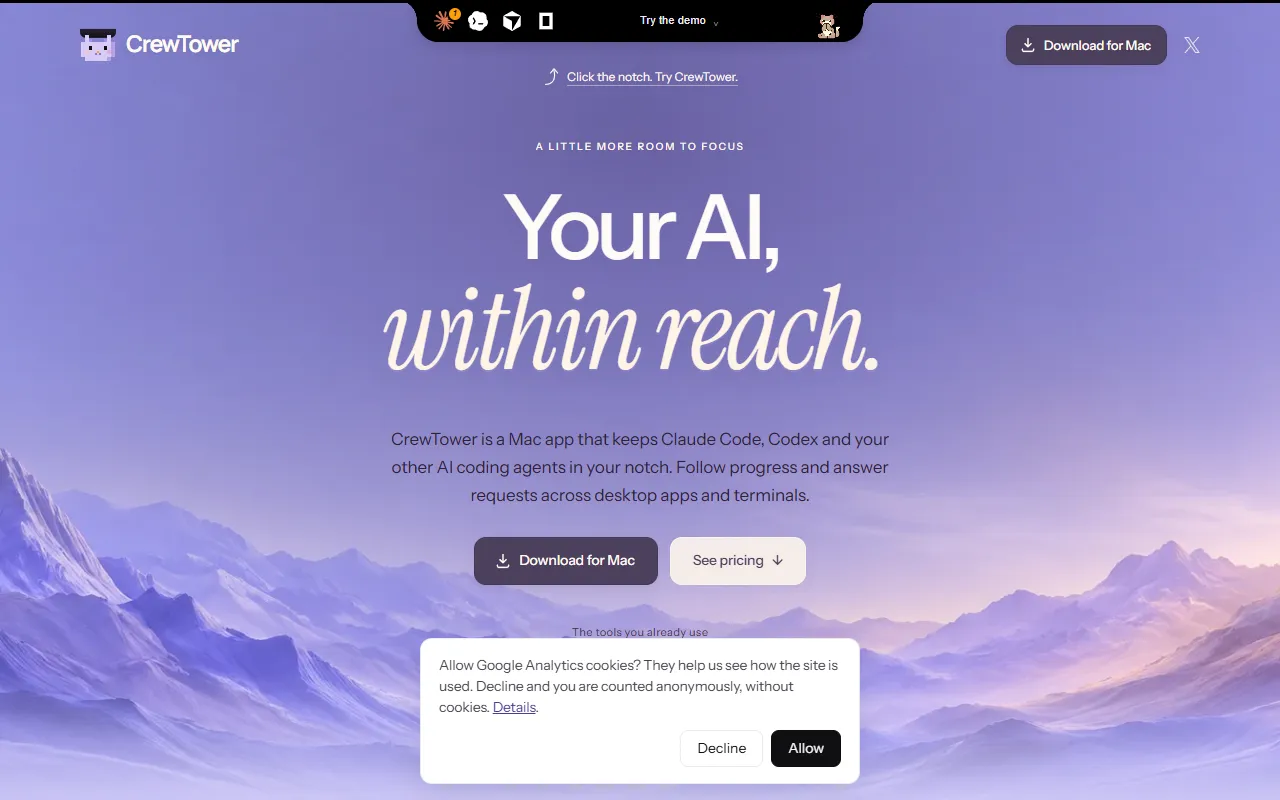 CrewTower website screenshot