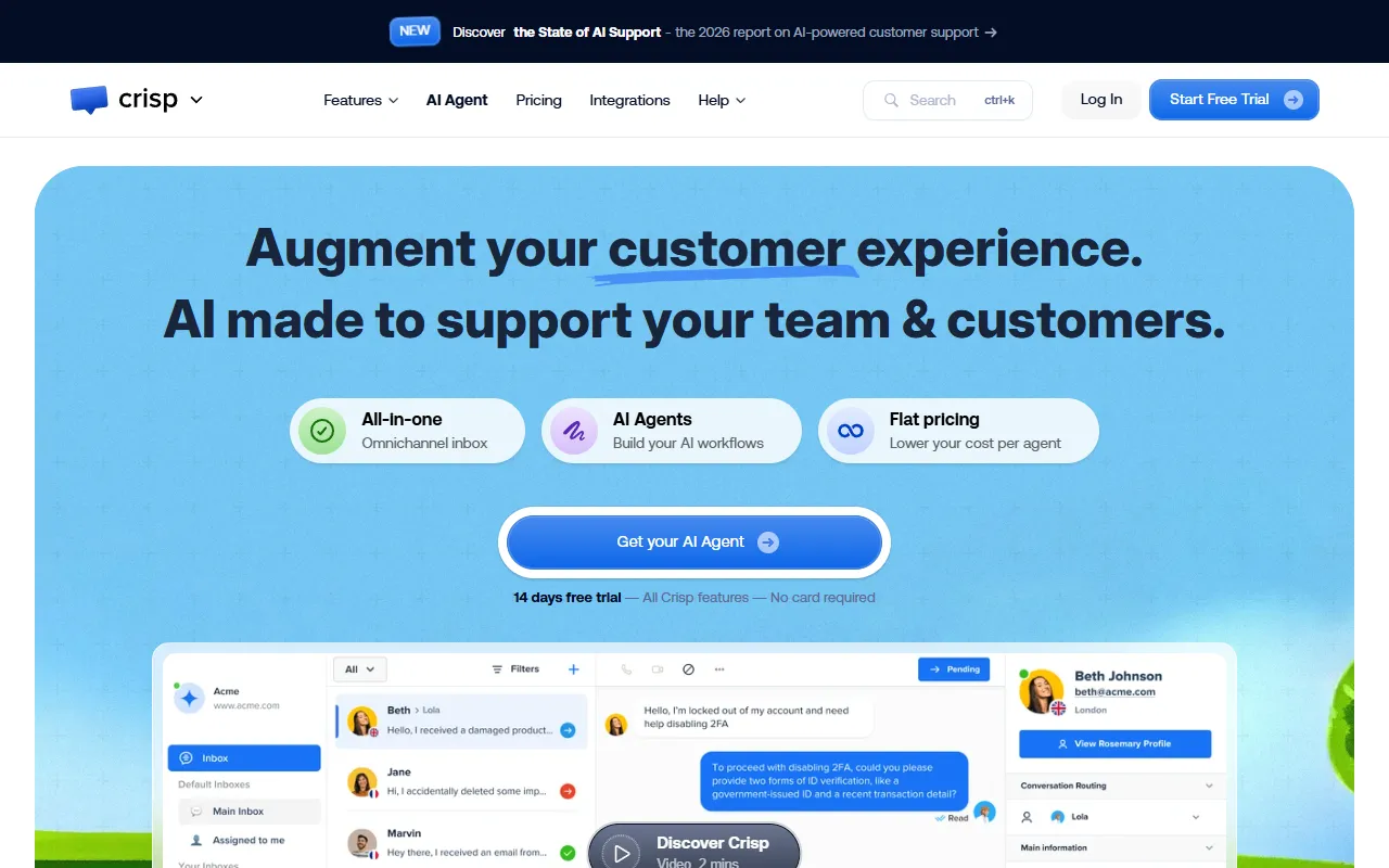 Crisp website screenshot