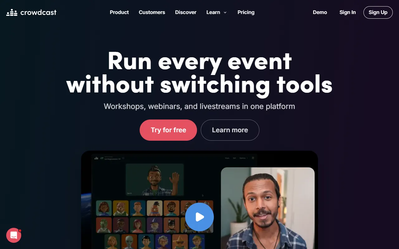 Crowdcast website screenshot