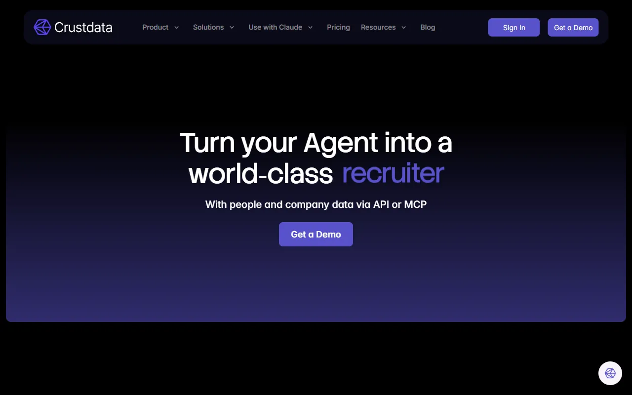 Crustdata website screenshot