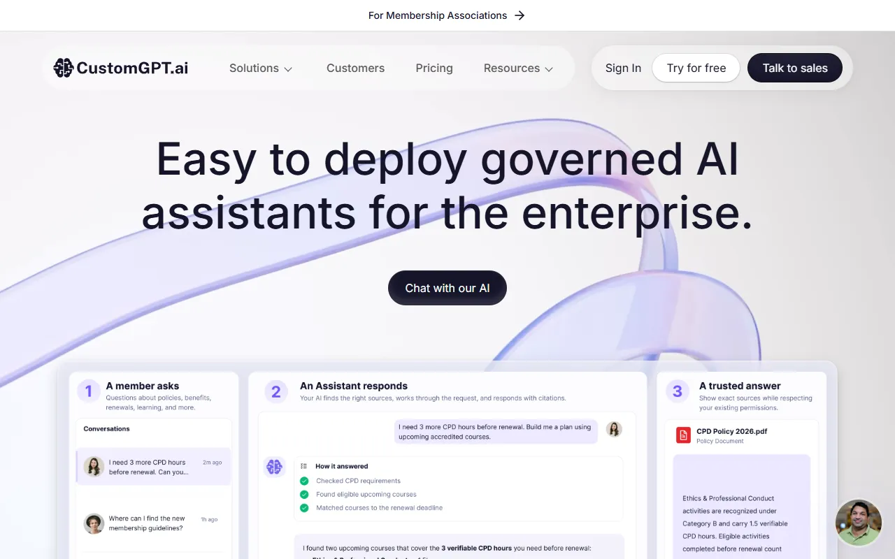 CustomGPT website screenshot