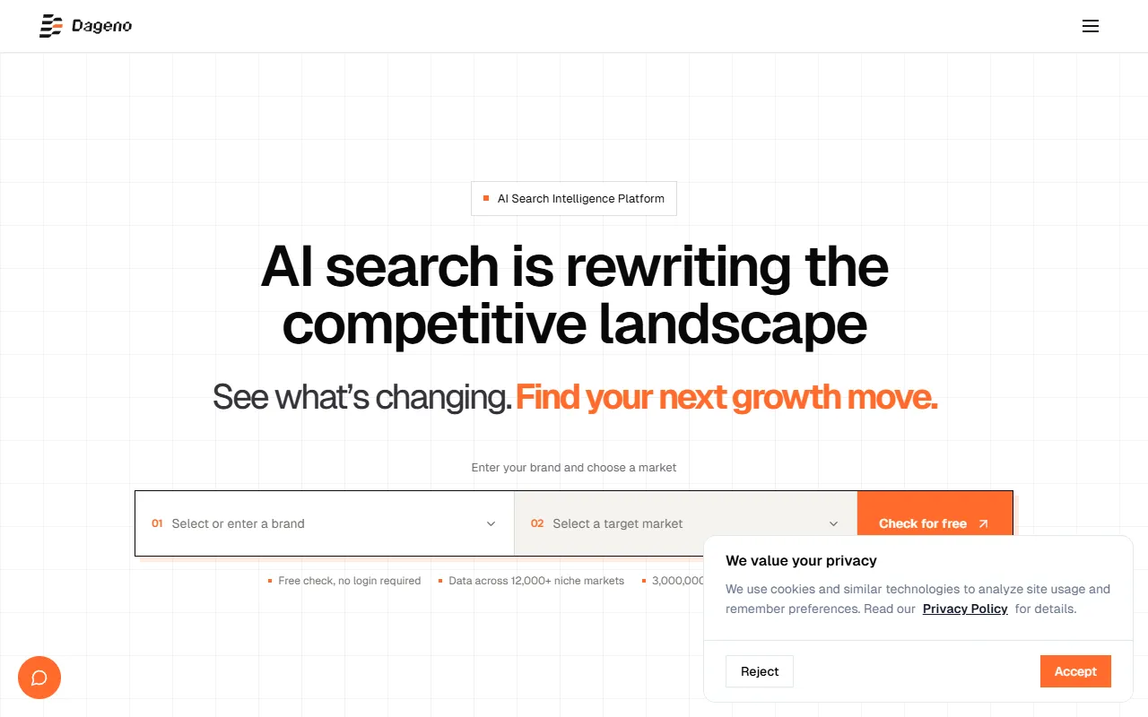Dageno AI website screenshot