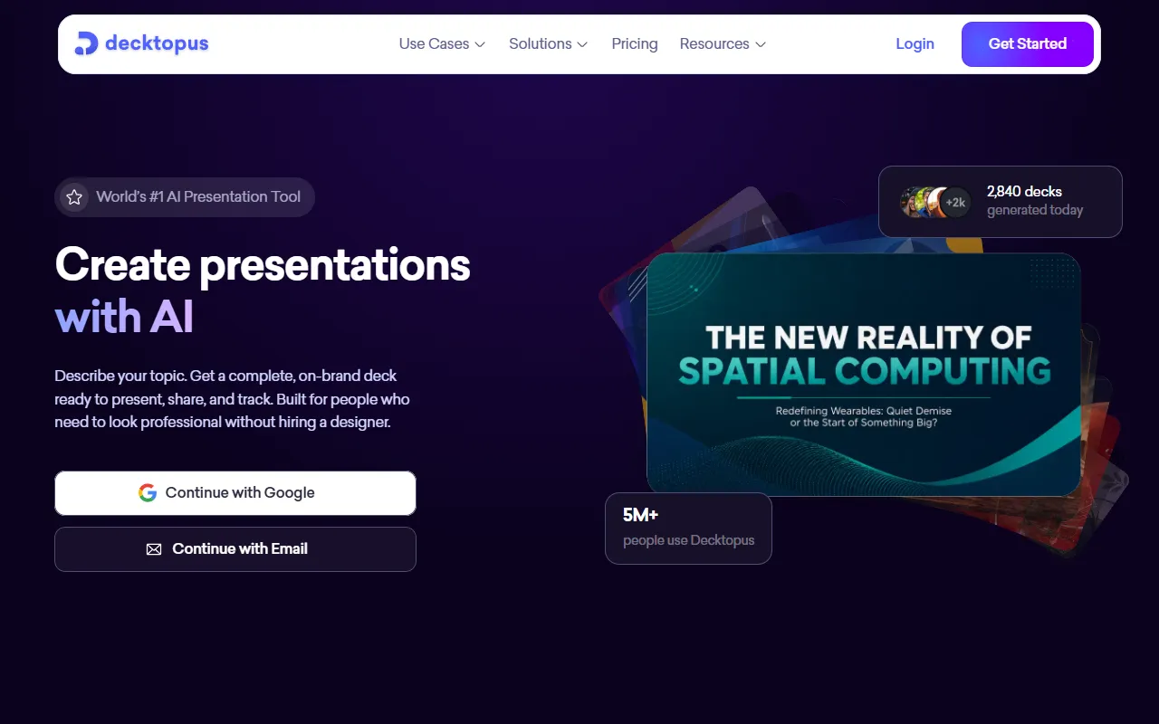 Decktopus website screenshot