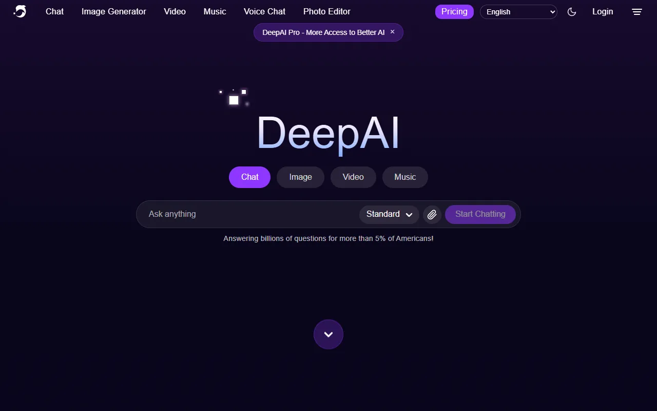 DeepAI website screenshot