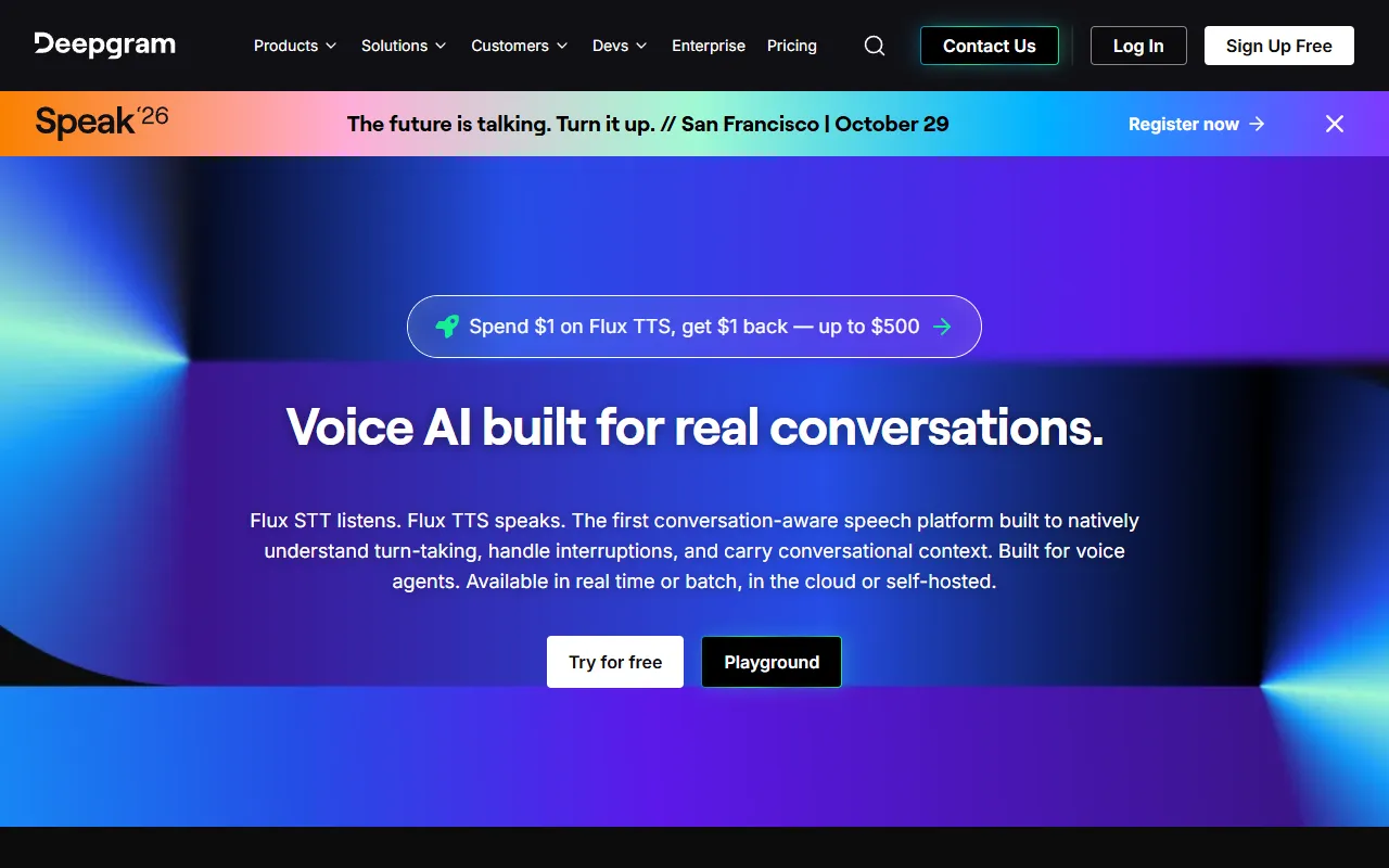 Deepgram website screenshot