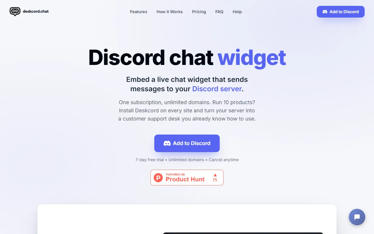 Deskcord.chat website screenshot
