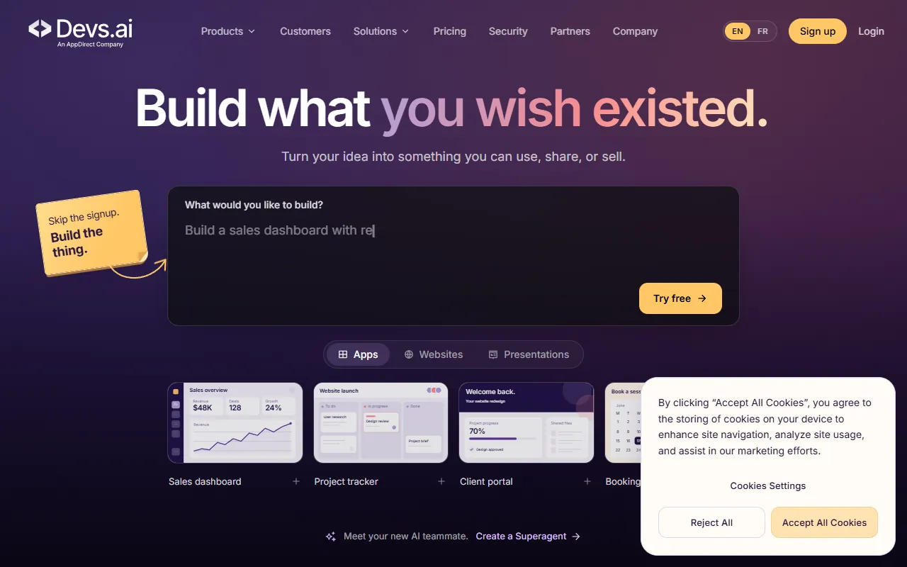 Devs.ai website screenshot
